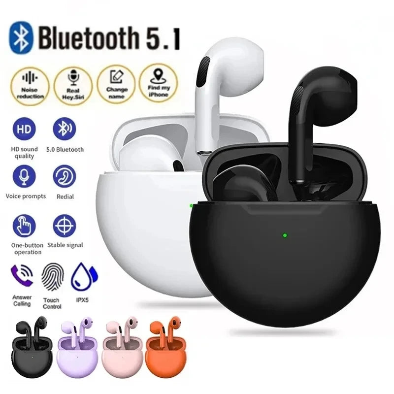Fone de Ouvido Bluetooth - TWS Pro6 com Microfone