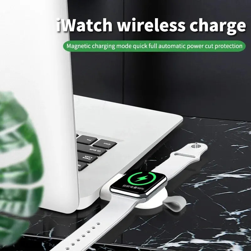 Carregador Sem Fio Magnético Rápido Para Apple Watch - Entrada USB A